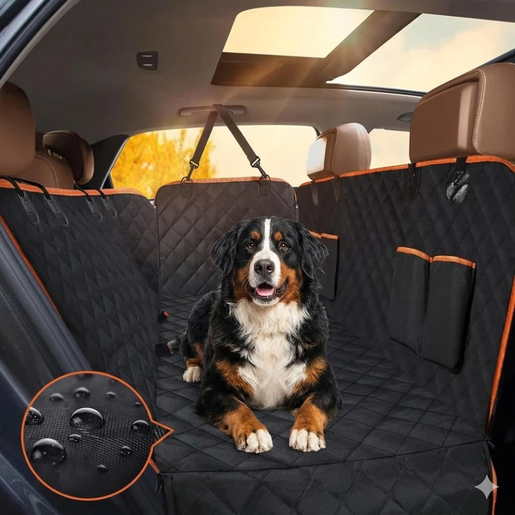Waterproof Dog Car Seat Cover for Small Dogs – Durable Scratch-Resistant Hammock with Zipper, Non-Slip, Easy-Clean Polyester Protection for Car Interiors