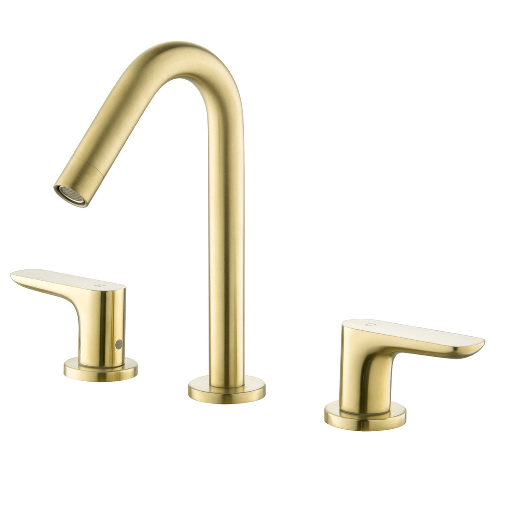 Double Handle Deck Mounted Bathroom Sink Faucet