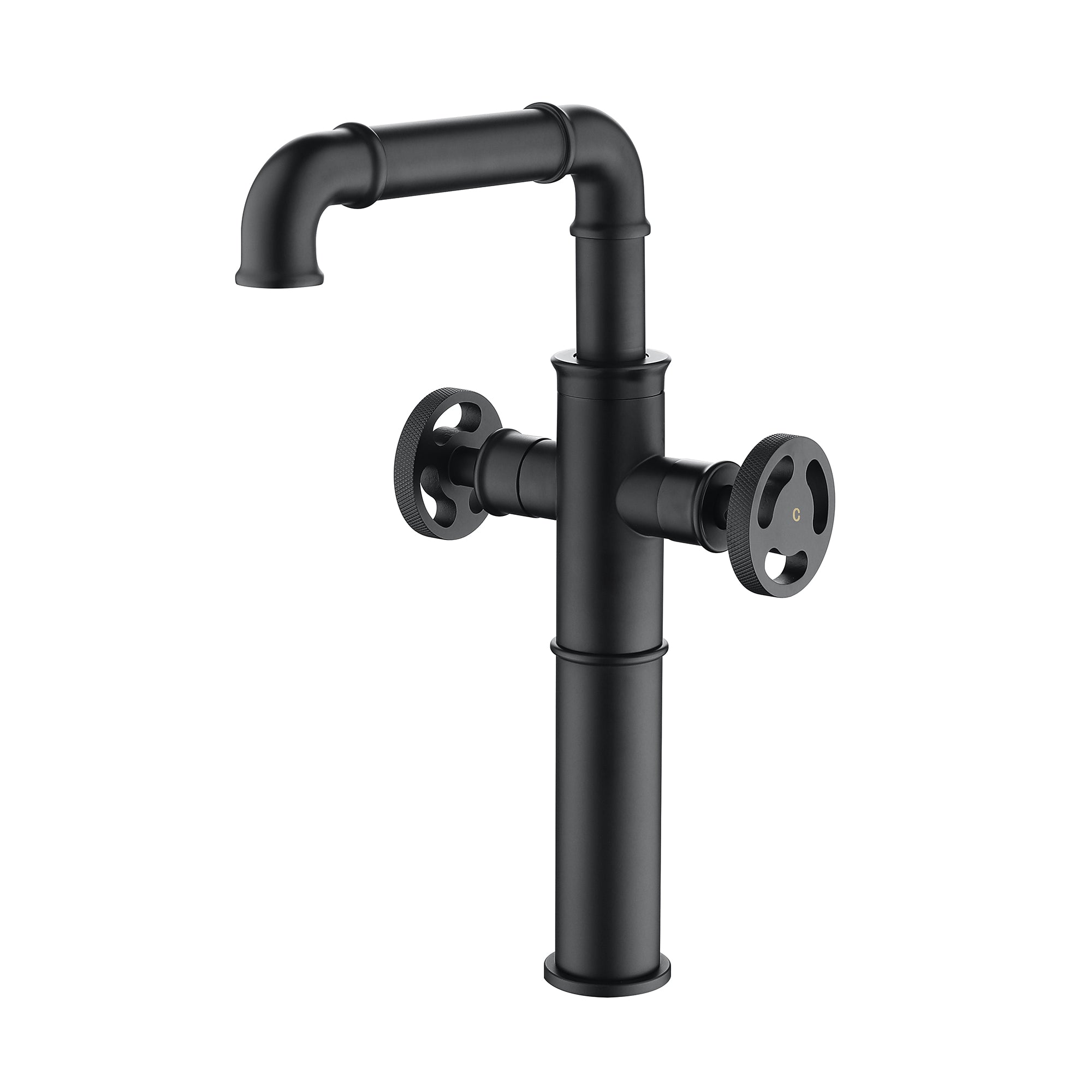 Deck Mounted Dual Handles Bathroom Vessel Sink Faucet
