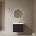 24" Wall-Mounted Dark Oak Bathroom Vanity with Sink No Faucet