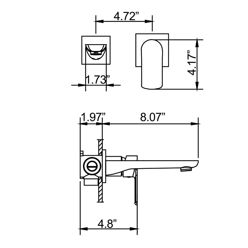 Contemporary Convenience: Single Handle Wall Mount Bathroom Faucet