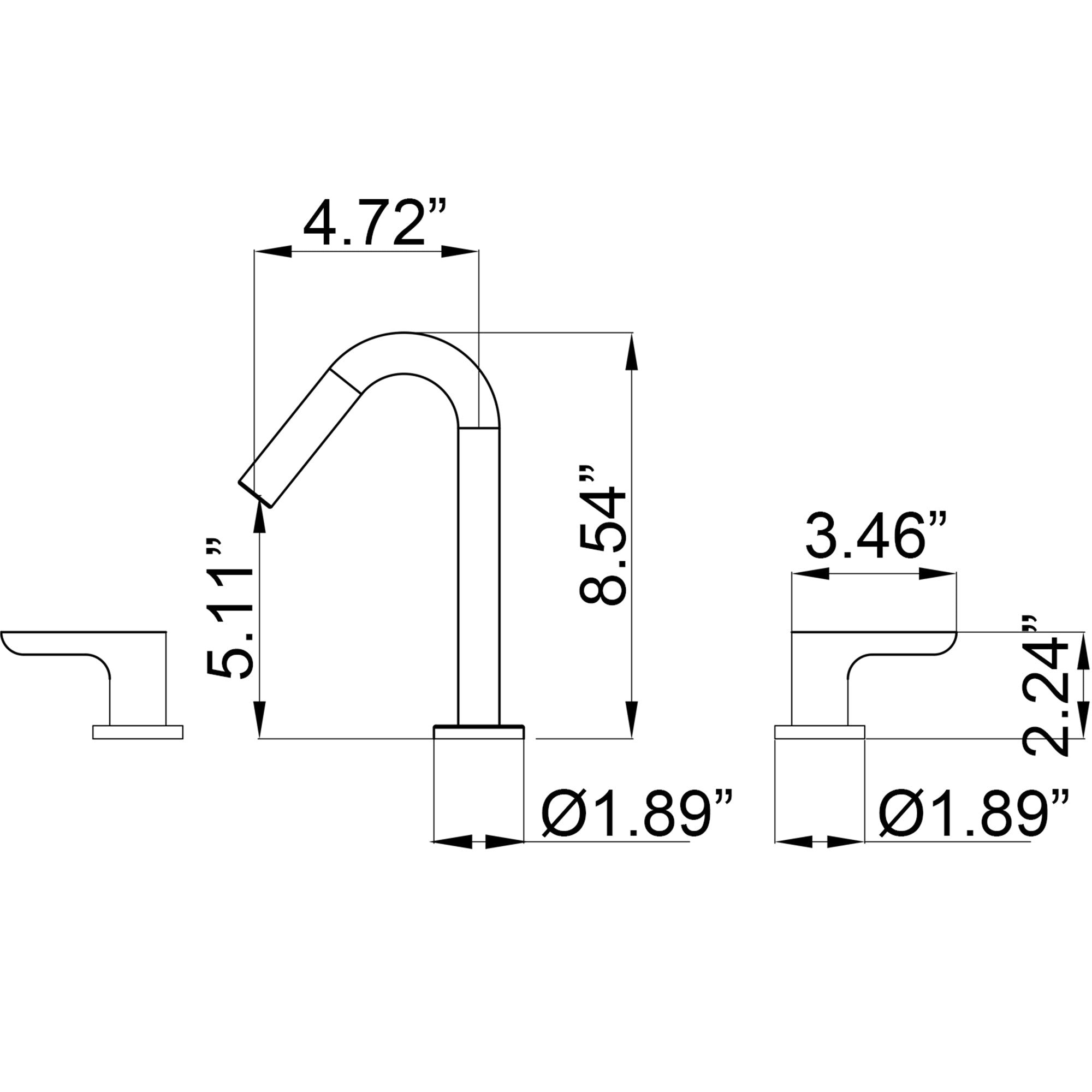 Double Handle Deck Mounted Bathroom Sink Faucet