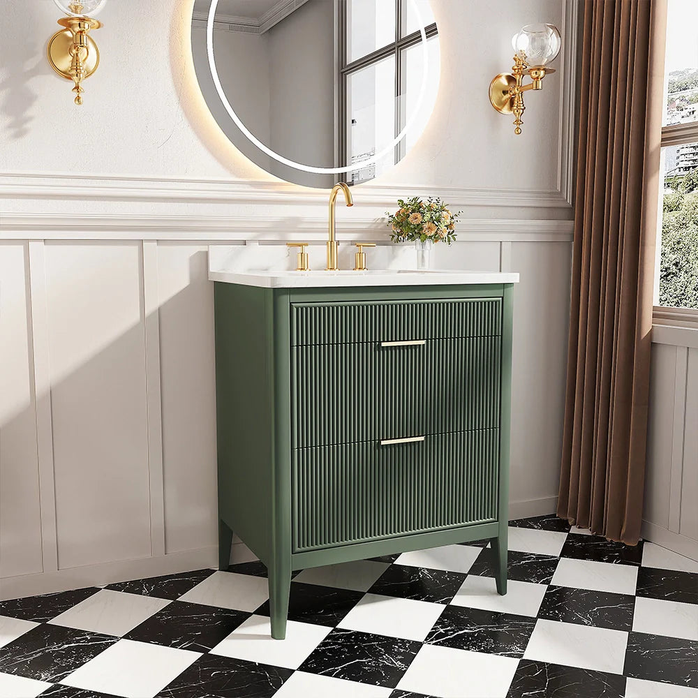 Fully Assembled 30 Inch Freestanding Bathroom Vanity with Single Sink