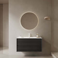 36" Wall-Mounted Dark Oak Bathroom Vanity with Sink No Faucet