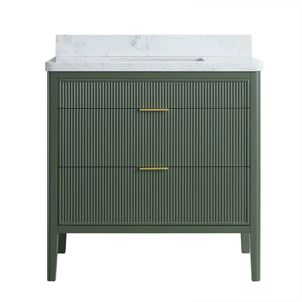 Fully Assembled 36 Inch Freestanding Bathroom Vanity with Single Sink