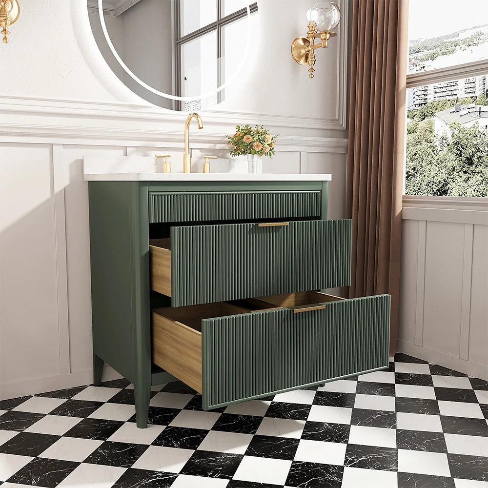 Fully Assembled 36 Inch Freestanding Bathroom Vanity with Single Sink