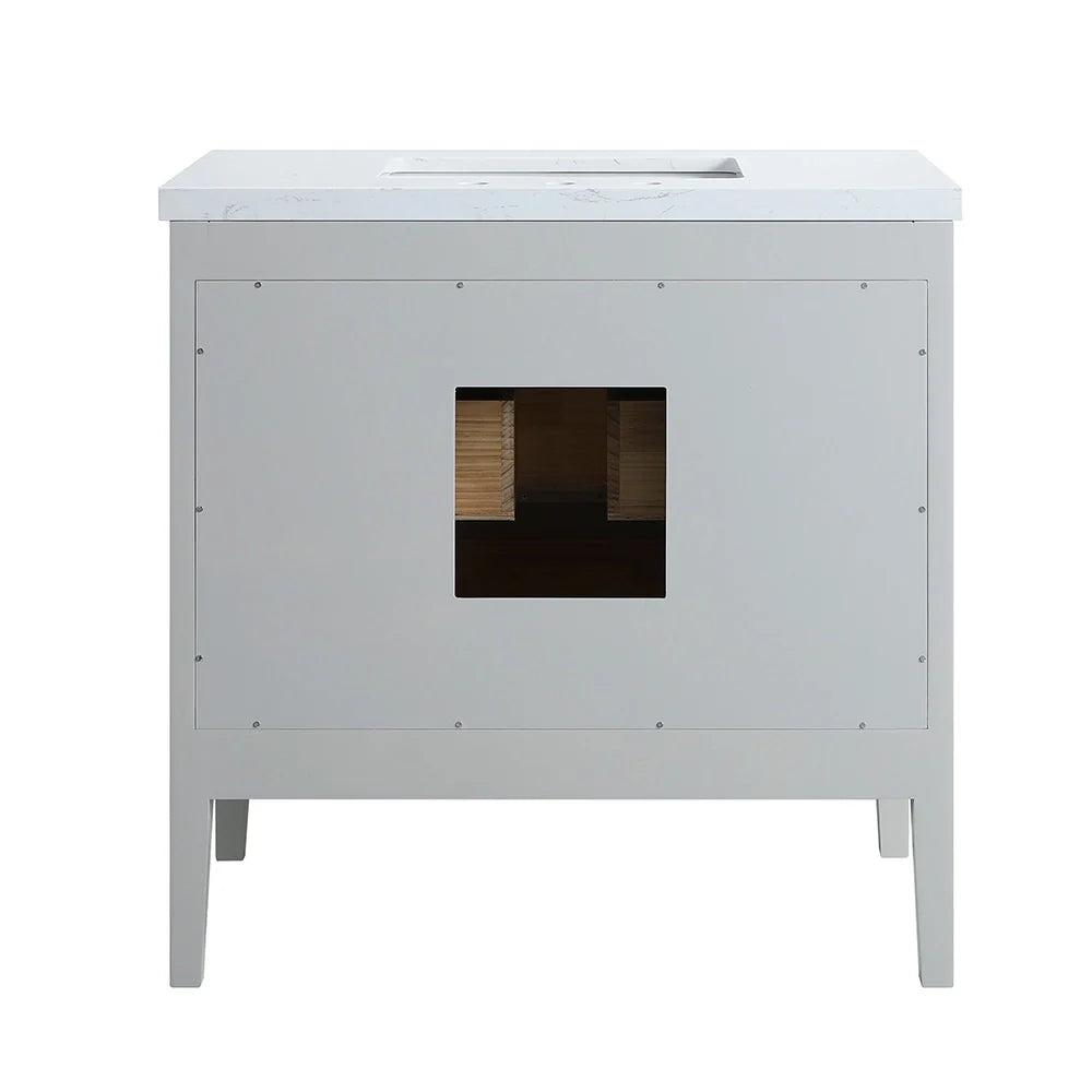 Fully Assembled 36 Inch Freestanding Bathroom Vanity with Single Sink