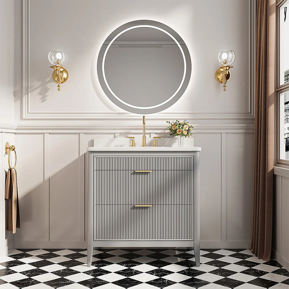 Fully Assembled 36 Inch Freestanding Bathroom Vanity with Single Sink