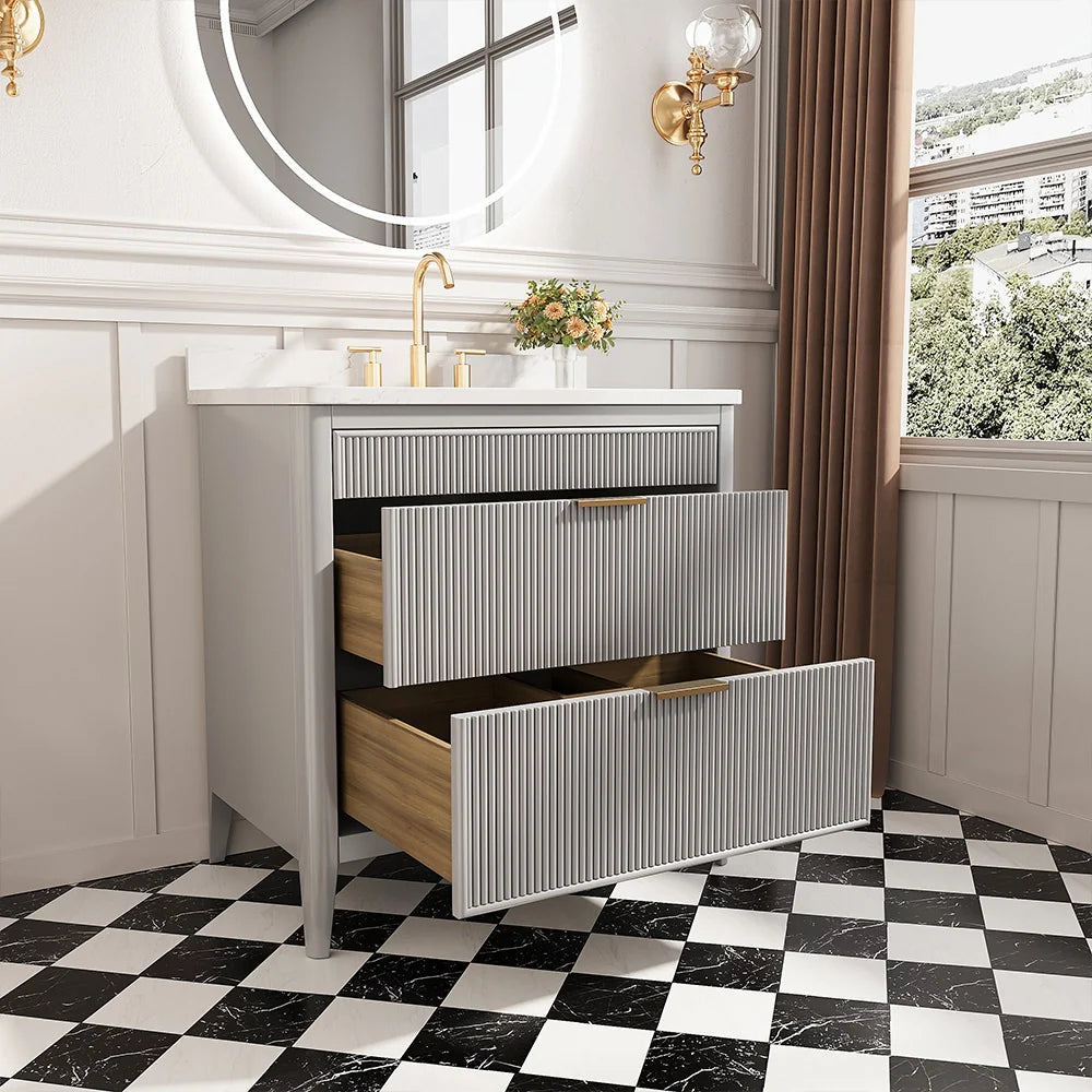 Fully Assembled 36 Inch Freestanding Bathroom Vanity with Single Sink