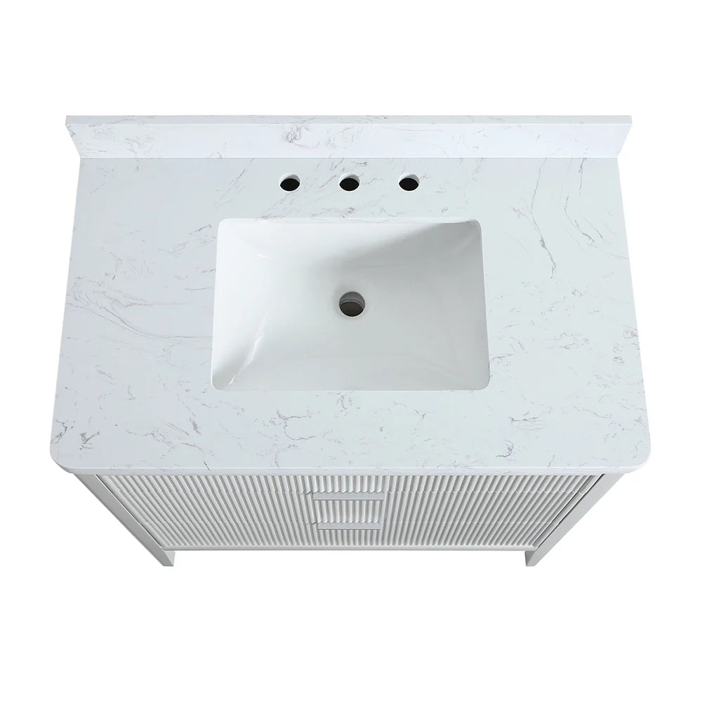 Fully Assembled 36 Inch Freestanding Bathroom Vanity with Single Sink