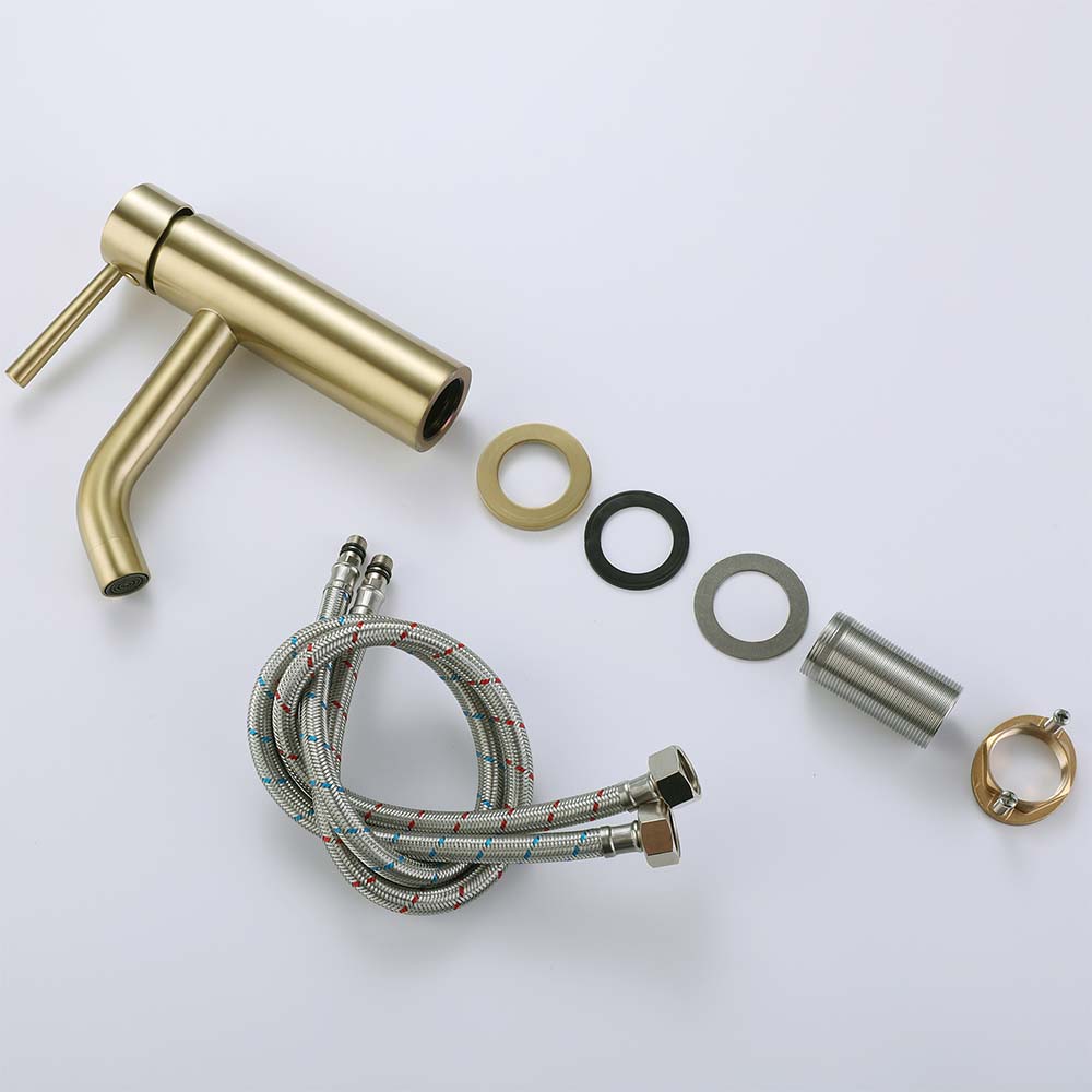 Deck Mounted Single Lever Handle Bathroom Faucet