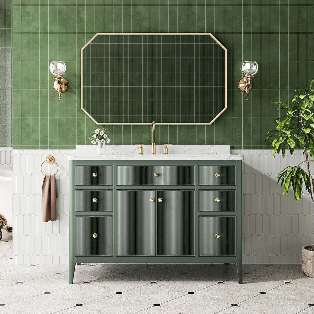 Fully Assembled 48 Inch Freestanding Bathroom Vanity with Single Sink