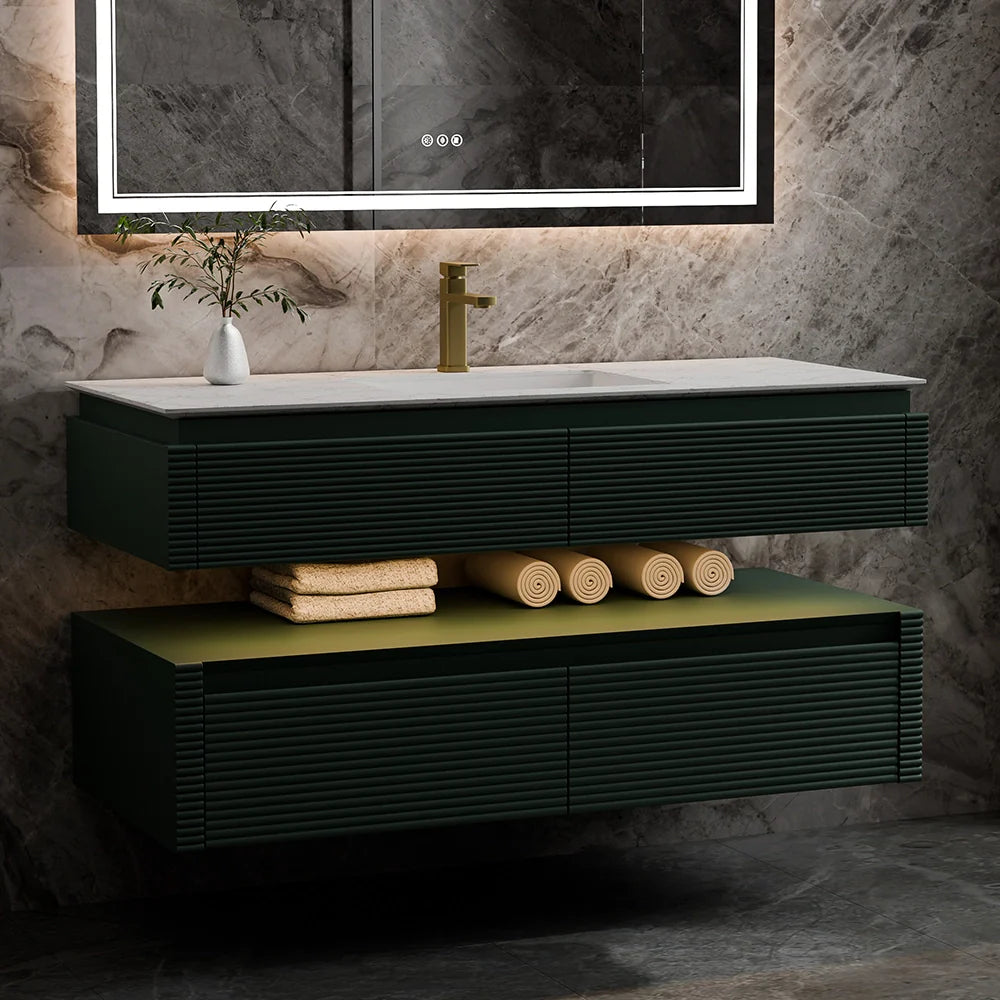 48 Inch Floating Bathroom Vanity with LED Functionality & Single Sink