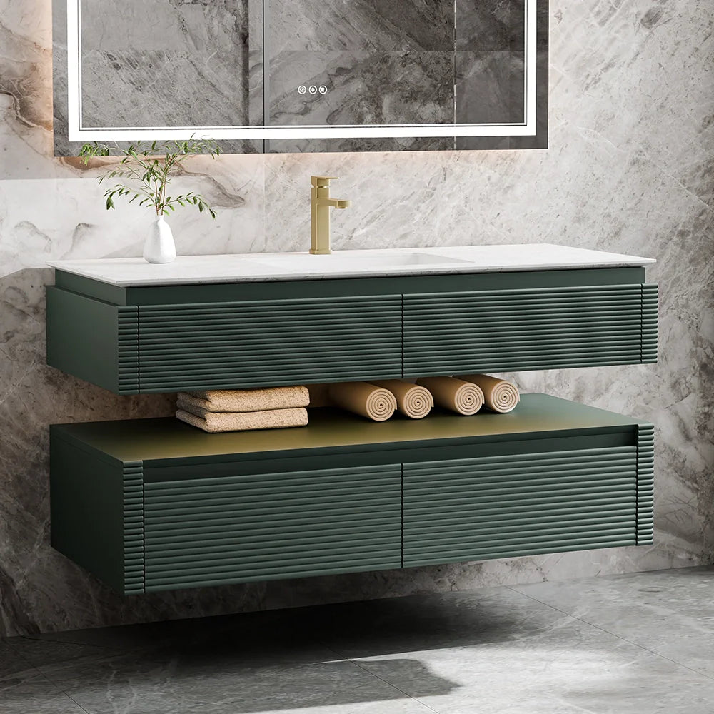 48 Inch Floating Bathroom Vanity with LED Functionality & Single Sink