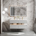 48 Inch Floating Bathroom Vanity with LED Functionality and Double Sinks