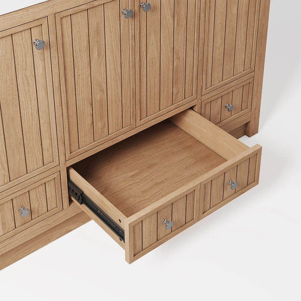 48 Inch Natural Oak Light Wood Freestanding Bathroom Vanity – Fully Assembled