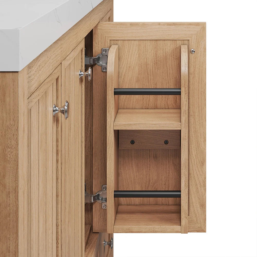 48 Inch Natural Oak Light Wood Freestanding Bathroom Vanity – Fully Assembled
