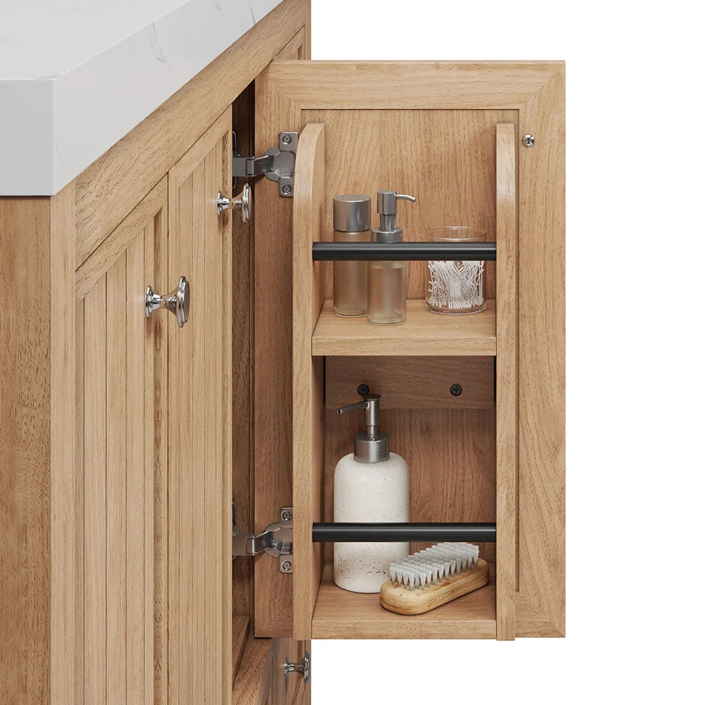 48 Inch Natural Oak Light Wood Freestanding Bathroom Vanity – Fully Assembled