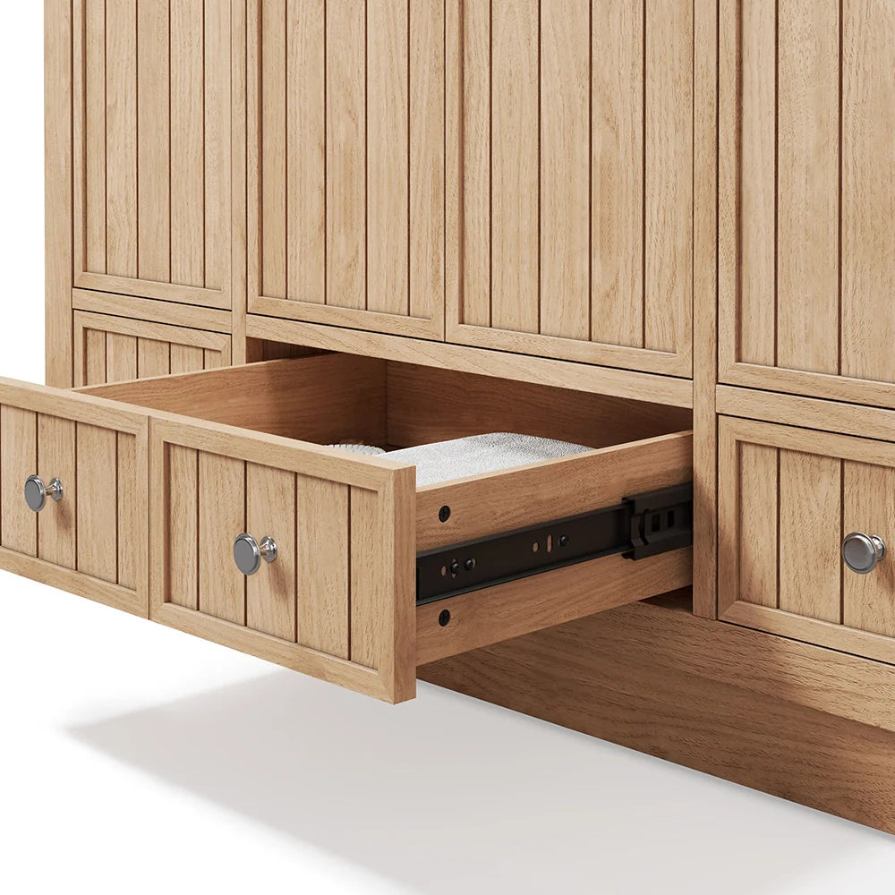 48 Inch Natural Oak Light Wood Freestanding Bathroom Vanity – Fully Assembled
