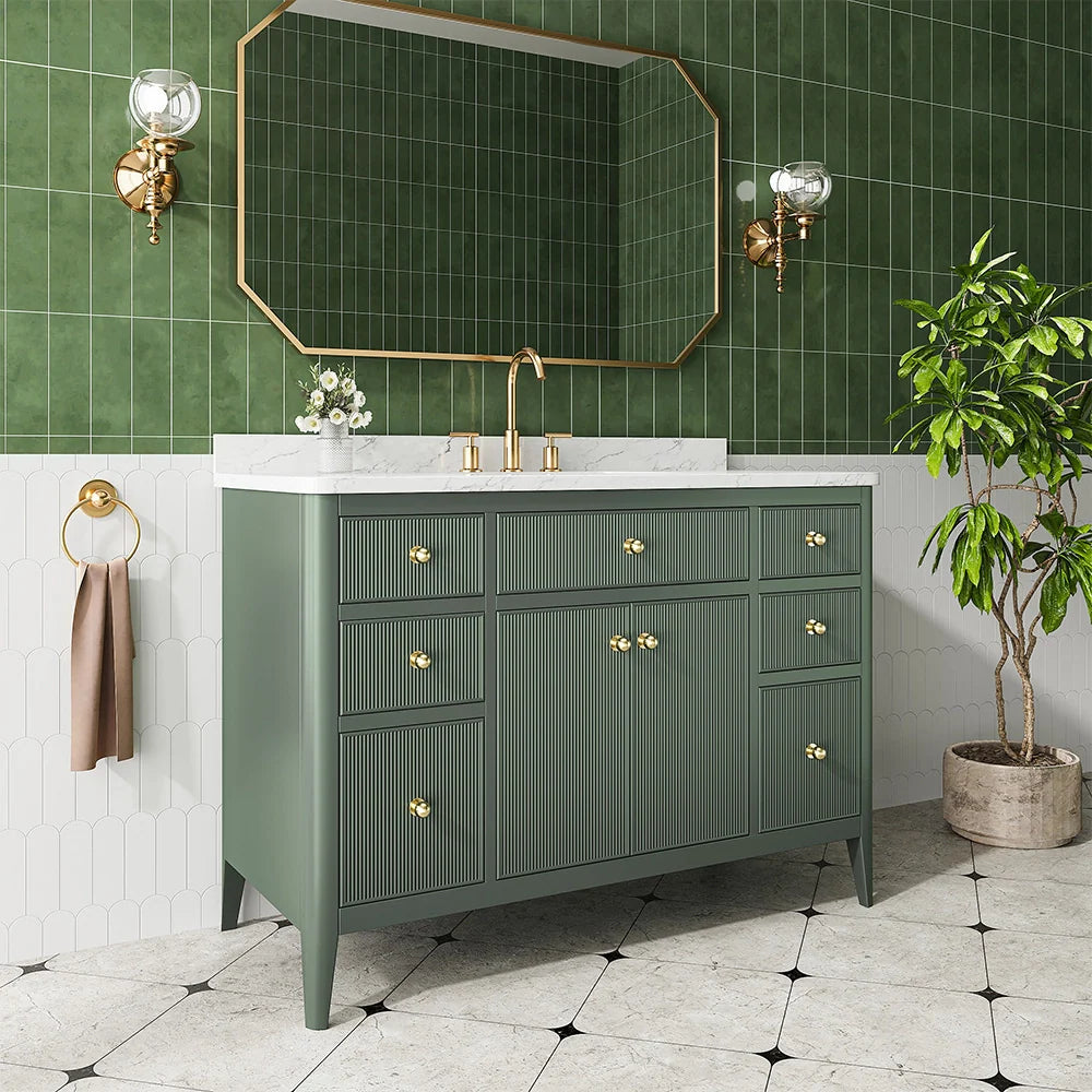 Fully Assembled 48 Inch Freestanding Bathroom Vanity with Single Sink