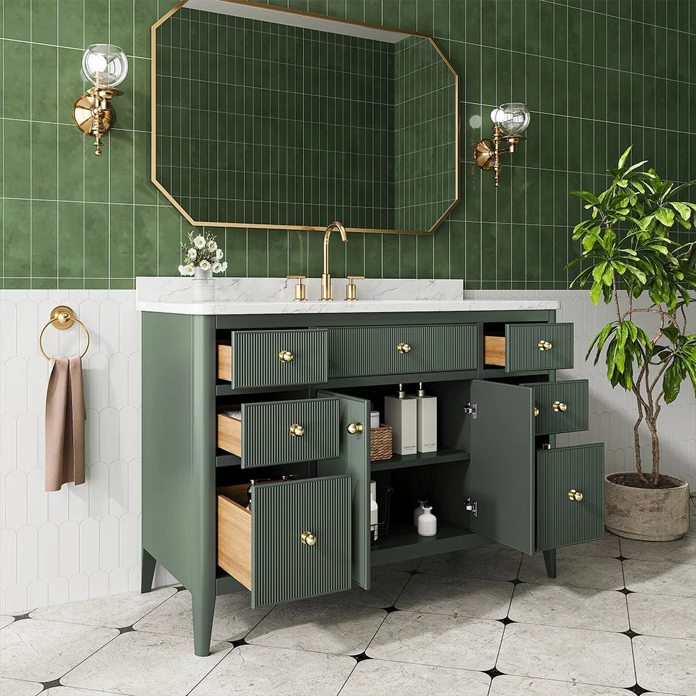 Fully Assembled 48 Inch Freestanding Bathroom Vanity with Single Sink