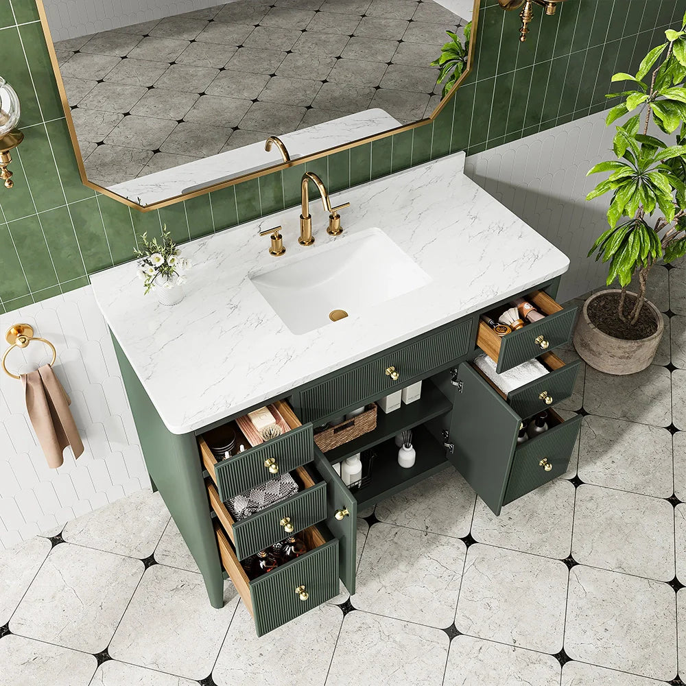 Fully Assembled 48 Inch Freestanding Bathroom Vanity with Single Sink