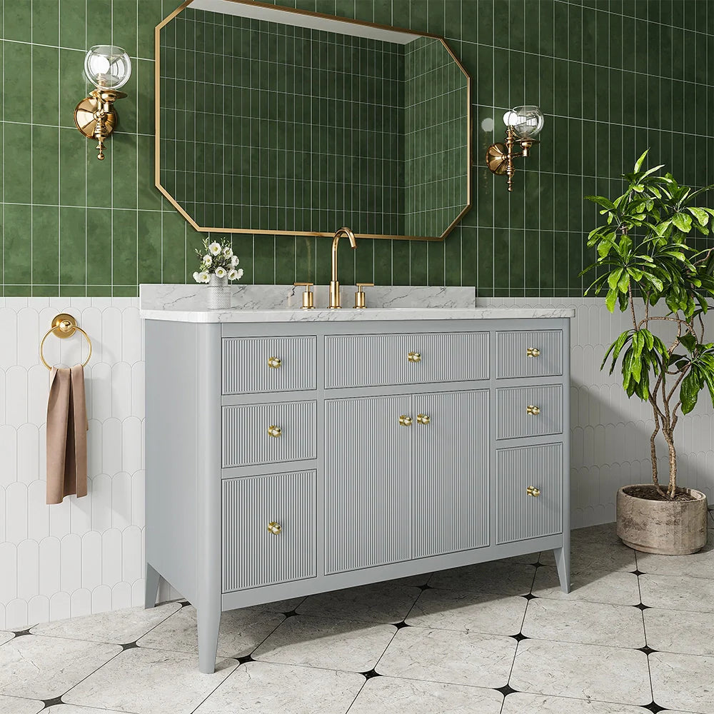 Fully Assembled 48 Inch Freestanding Bathroom Vanity with Single Sink