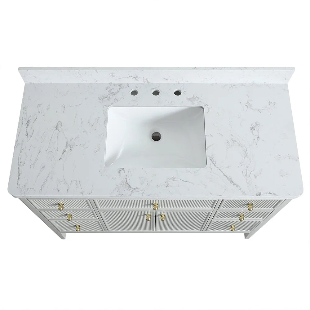 Fully Assembled 48 Inch Freestanding Bathroom Vanity with Single Sink