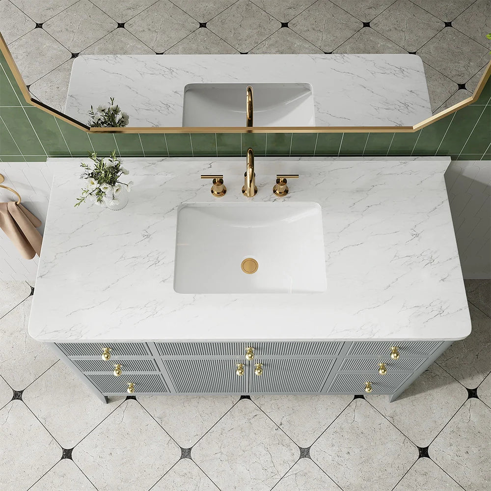 Fully Assembled 48 Inch Freestanding Bathroom Vanity with Single Sink