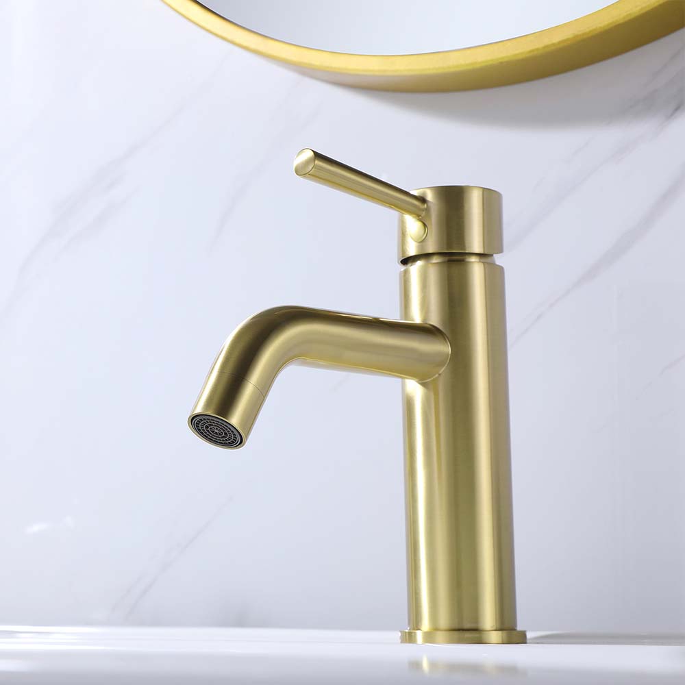 Deck Mounted Single Lever Handle Bathroom Faucet