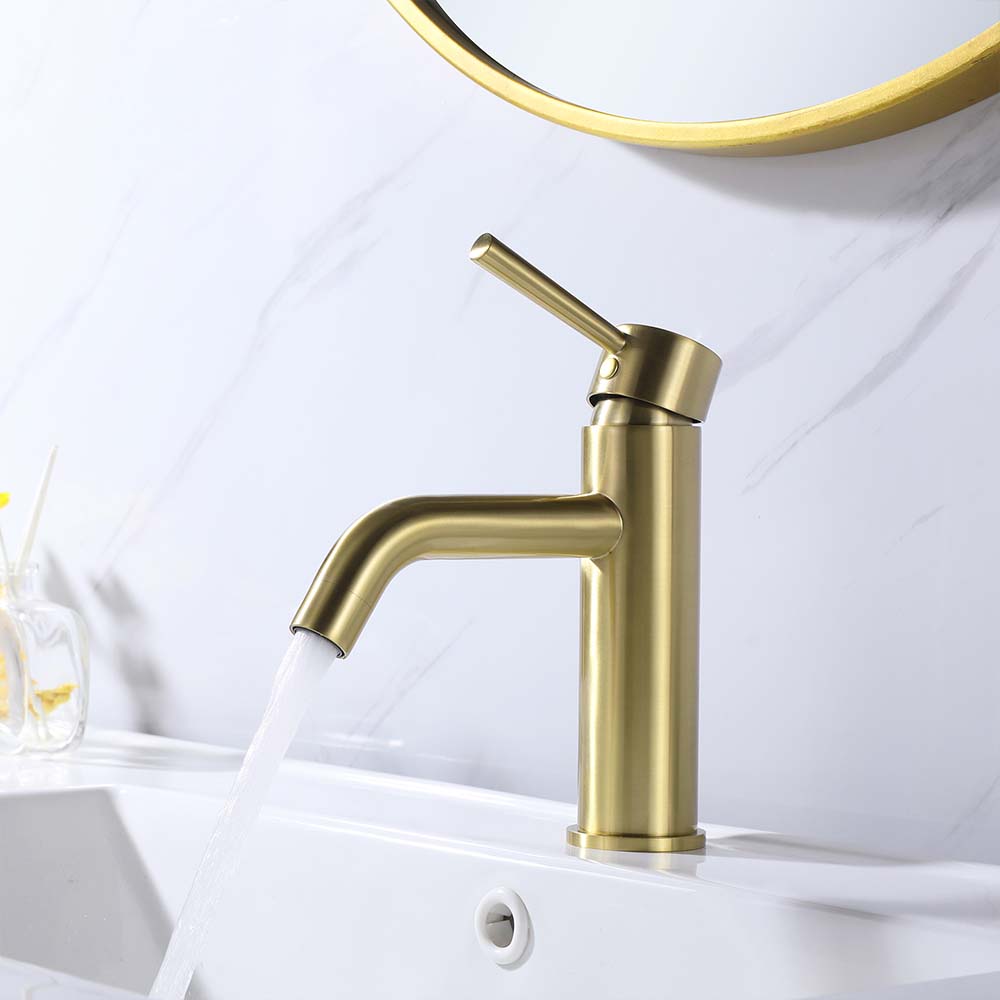 Deck Mounted Single Lever Handle Bathroom Faucet