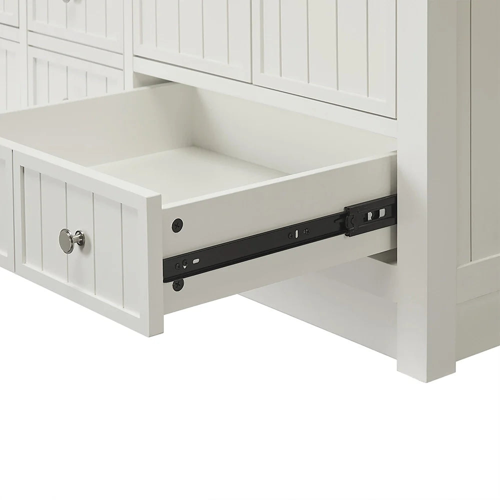 60 Inch White Fully Assembled Freestanding Bathroom Vanity With Double Sink