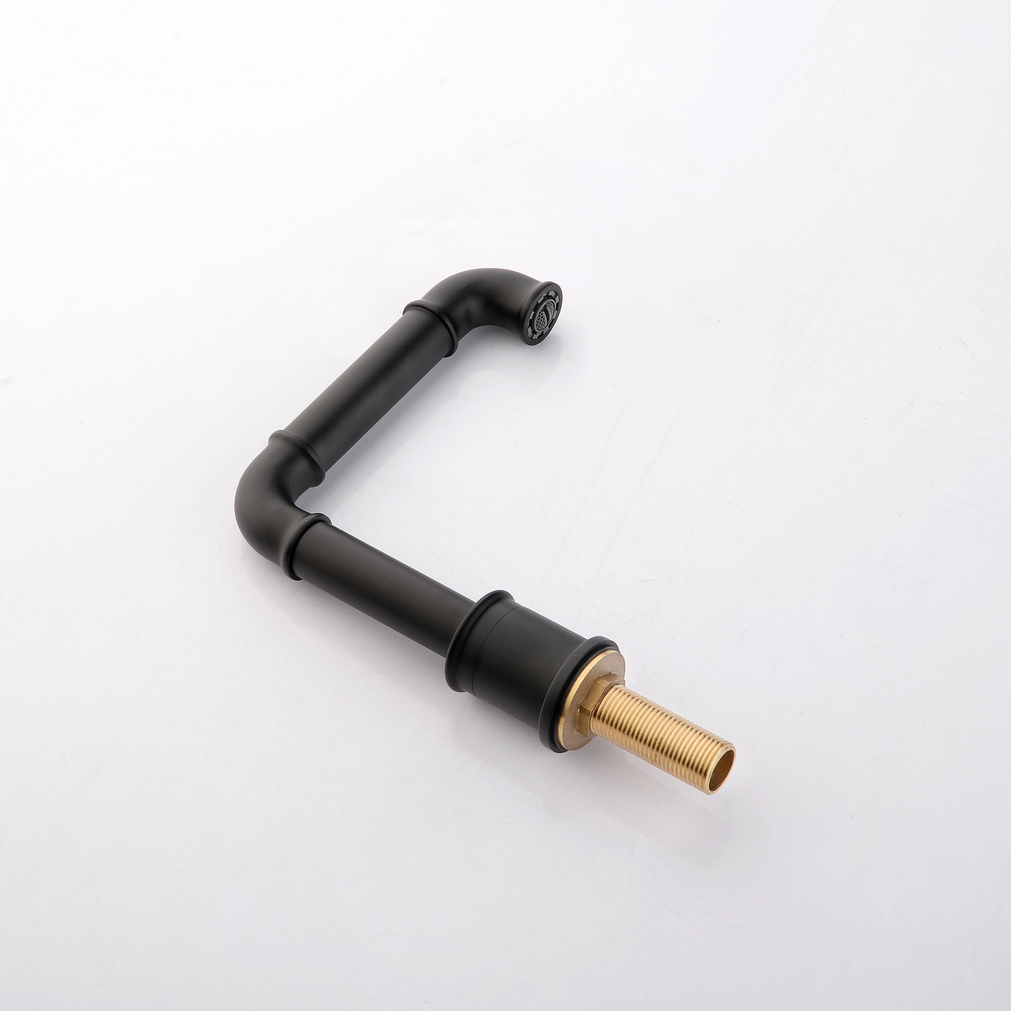 Deck Mounted Dual Handles Modern Industrial Style Bathroom Sink Faucet