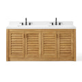 72 Inch Natural Oak Fully Assembled Freestanding Bathroom Vanity With Double Sink