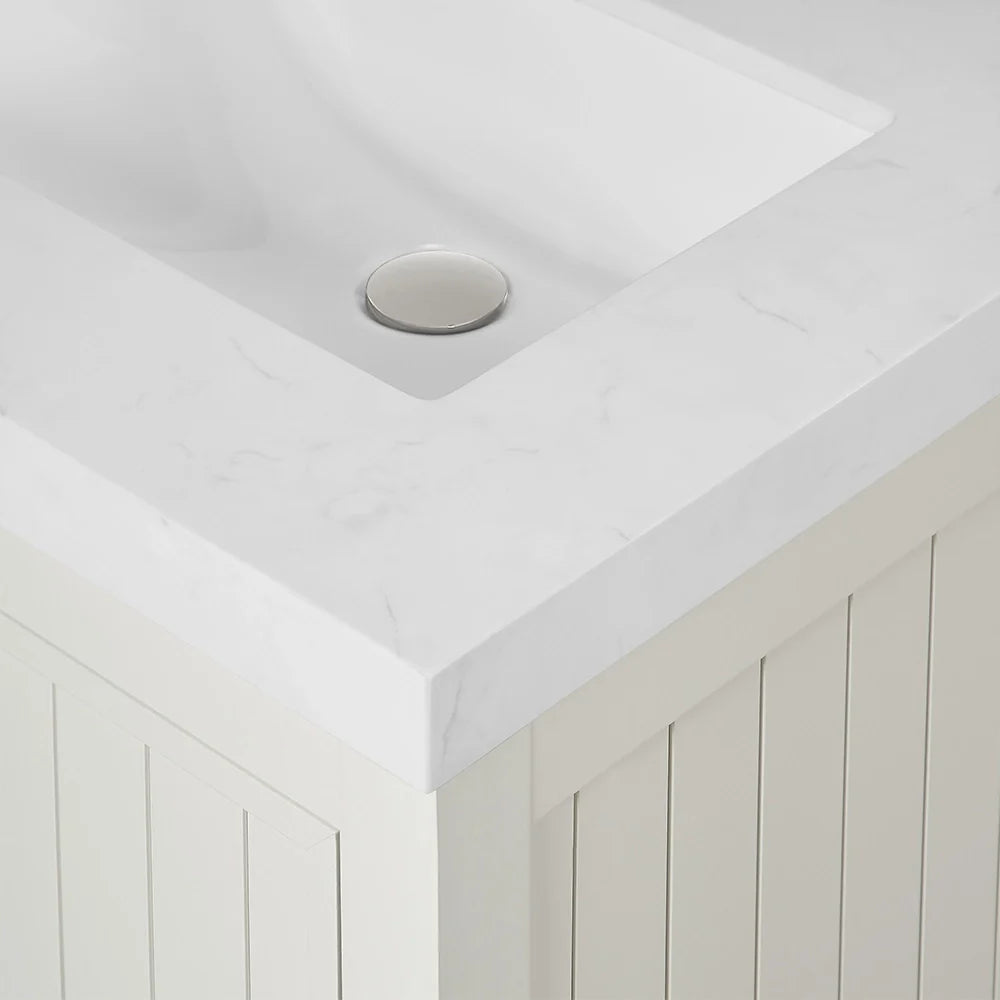 72 Inch White Freestanding Double Sink Bathroom Vanity With Fully Assembled