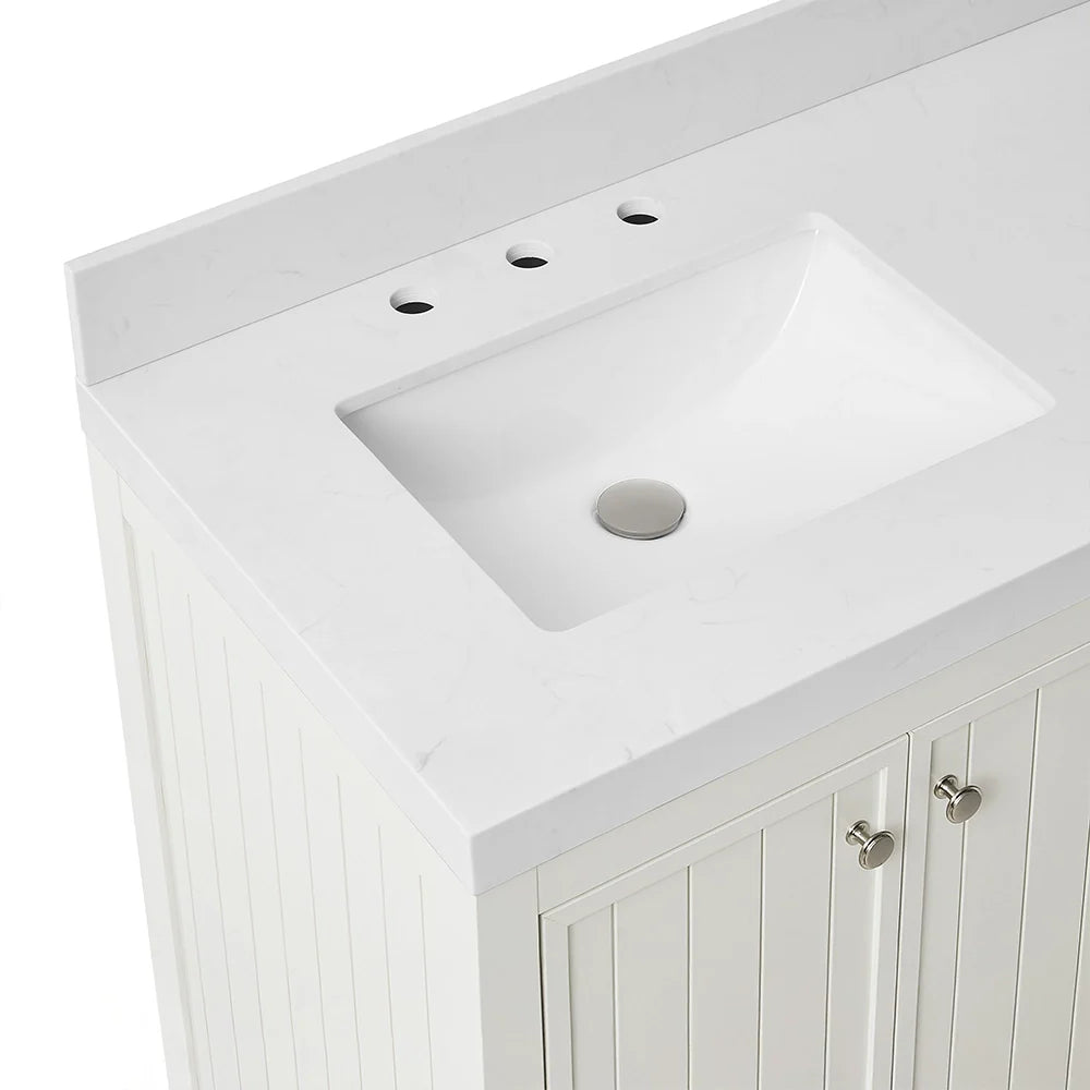 72 Inch White Freestanding Double Sink Bathroom Vanity With Fully Assembled