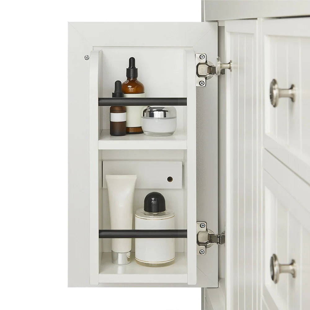 72 Inch White Freestanding Double Sink Bathroom Vanity With Fully Assembled