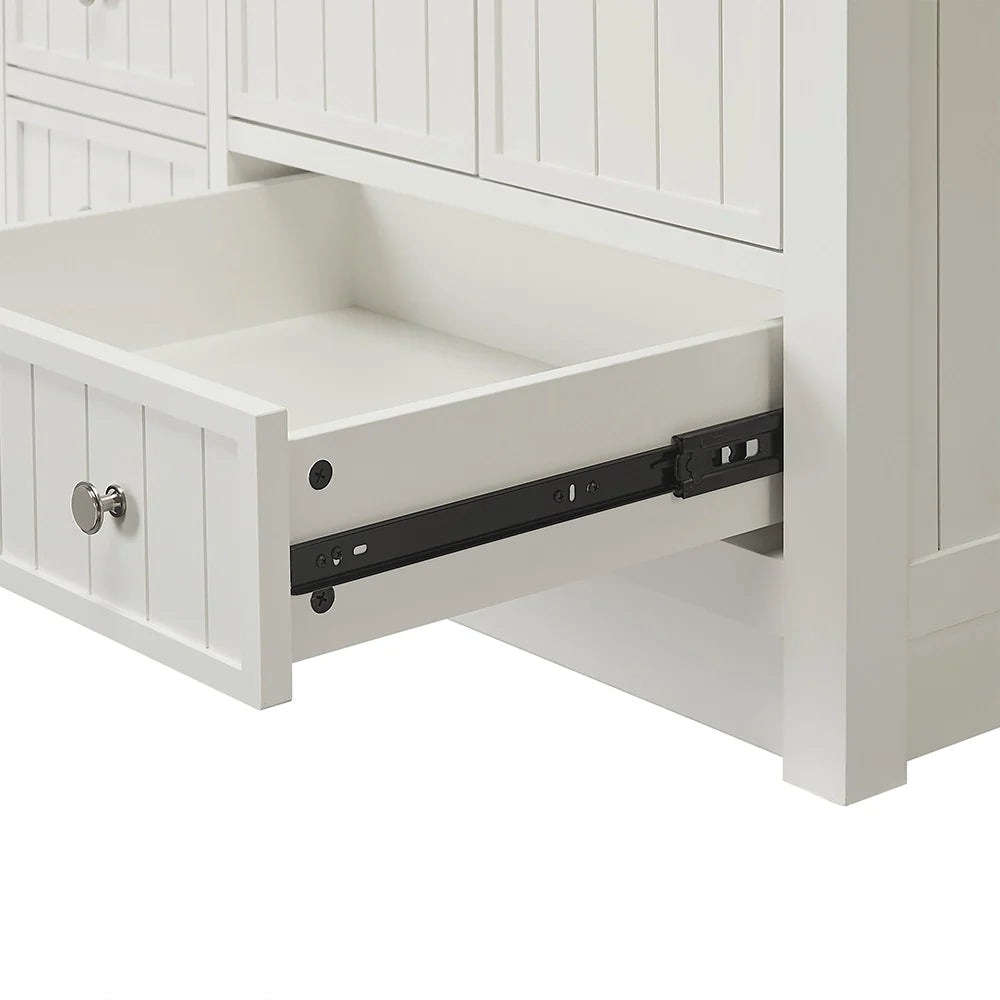 72 Inch White Freestanding Double Sink Bathroom Vanity With Fully Assembled