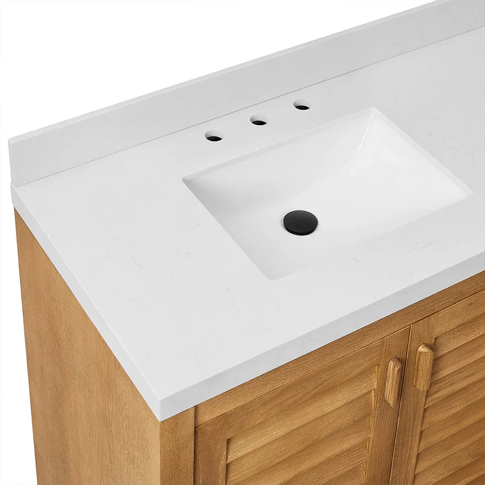 72 Inch Natural Oak Fully Assembled Freestanding Bathroom Vanity With Double Sink