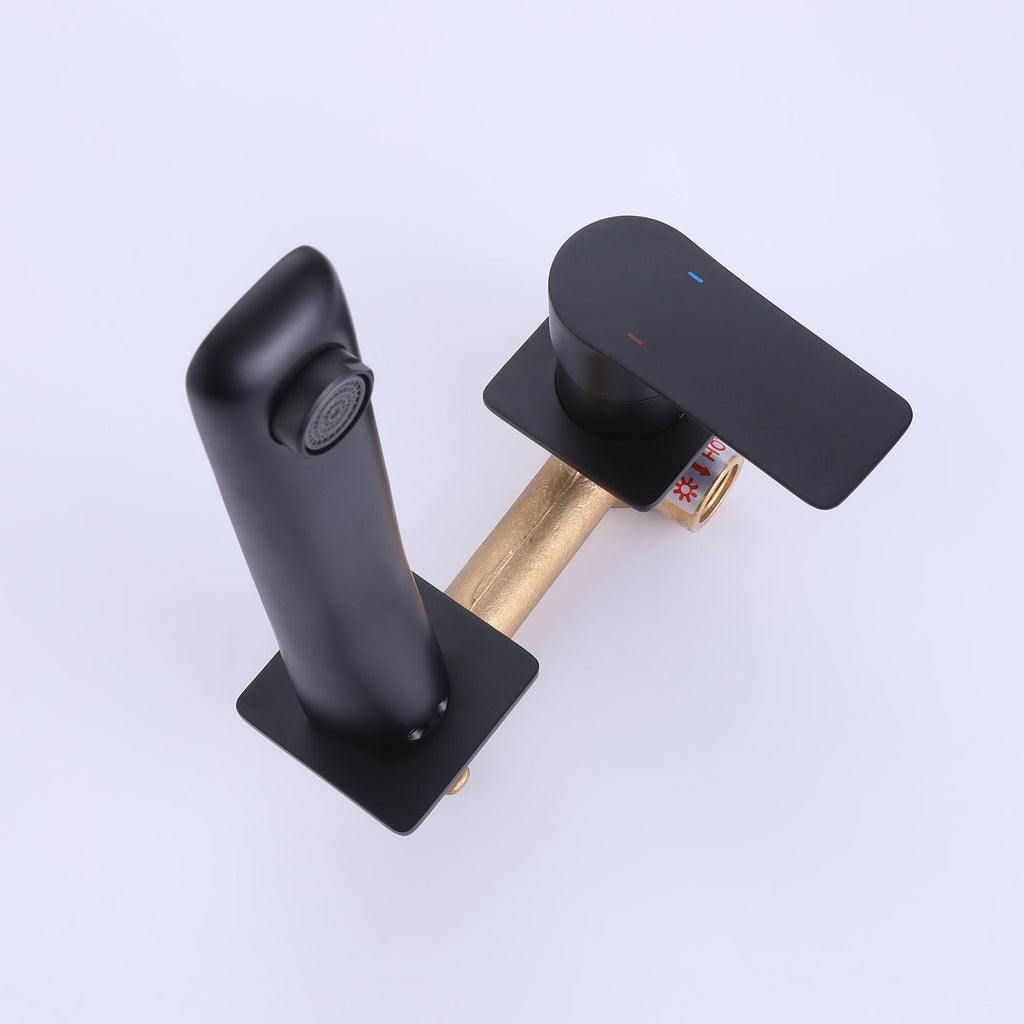 Contemporary Convenience: Single Handle Wall Mount Bathroom Faucet