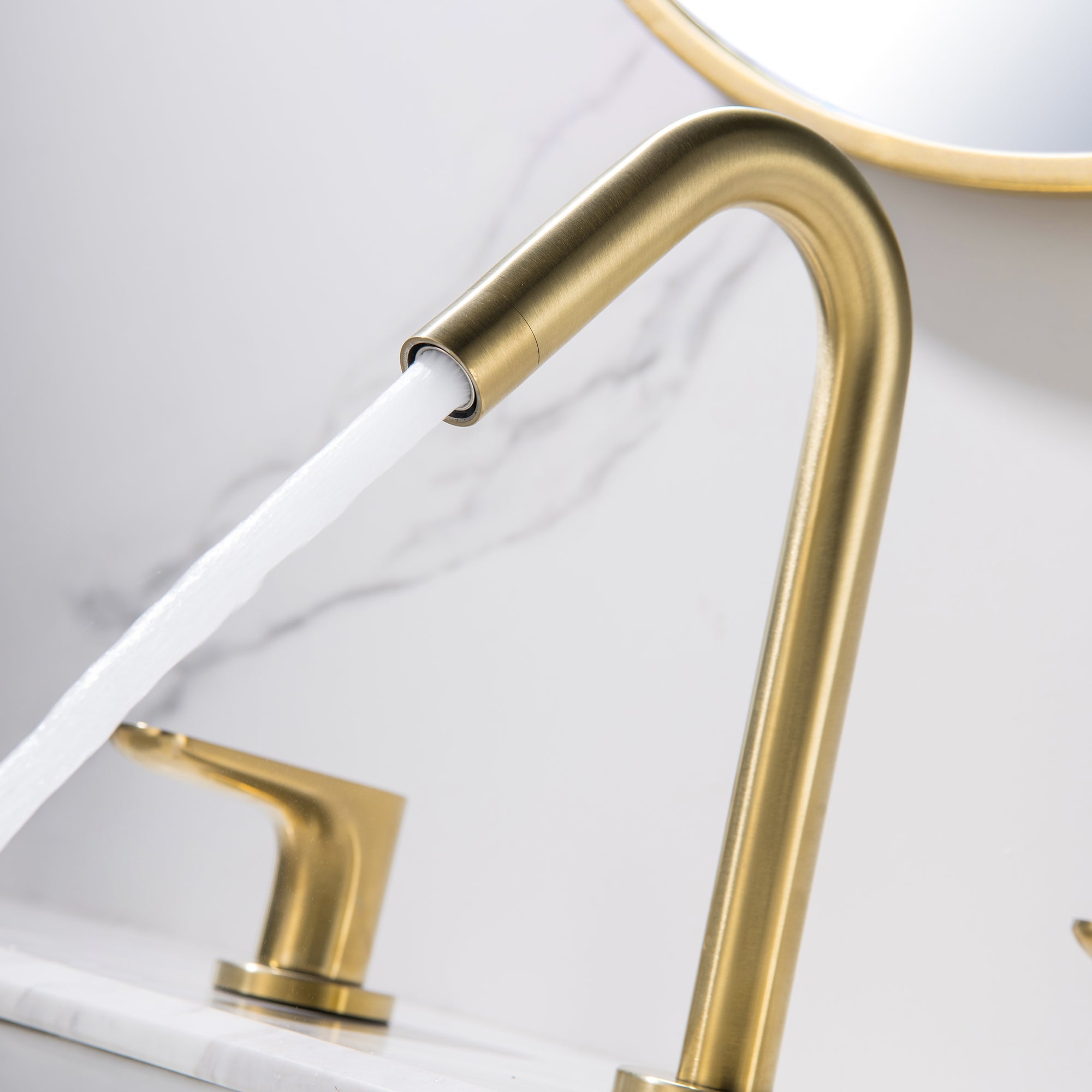 Double Handle Deck Mounted Bathroom Sink Faucet