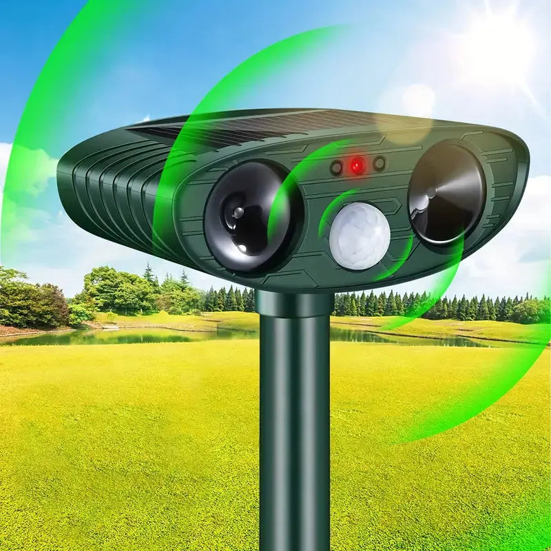 Solar-Powered Animal Repeller With Ultrasound