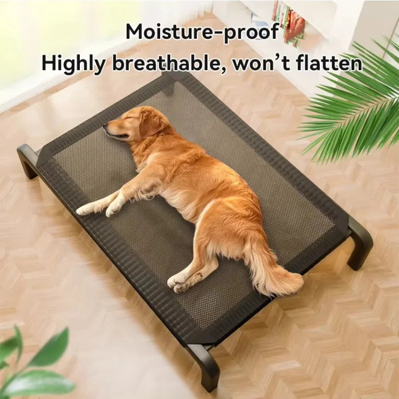 Elevated Dog Bed for Outdoor and Indoor Use – Moisture-Proof Raised Pet Cot with Non-Slip Feet – Durable Portable Bed for Large Dogs and Cats