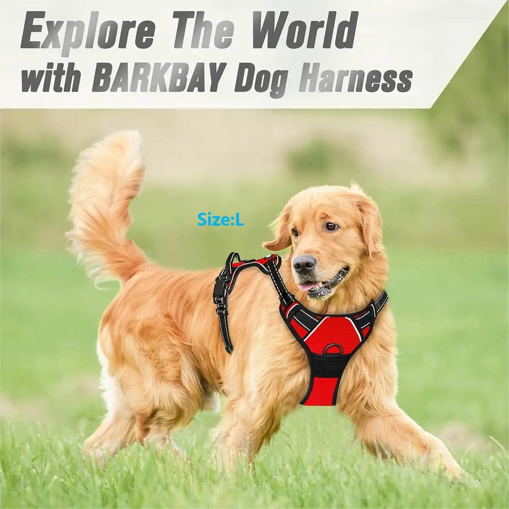 No Pull Dog Harness with Front Clip - Heavy Duty Reflective Easy Control Handle for Large Dog Walking and Training