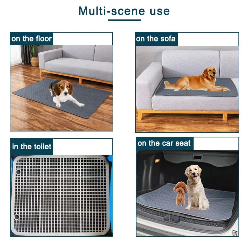 Reusable Dog Pee Pad Blanket – Waterproof, Highly Absorbent Washable Puppy Training Pad & Pet Bed Mat for Car Seat Protection