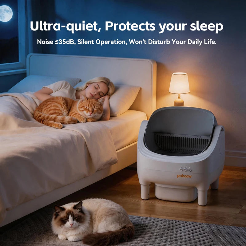 Automatic Self-Cleaning Litter Box for Cats - 76L Large Smart Cat Toilet Open Sandbox for Pet Supplies