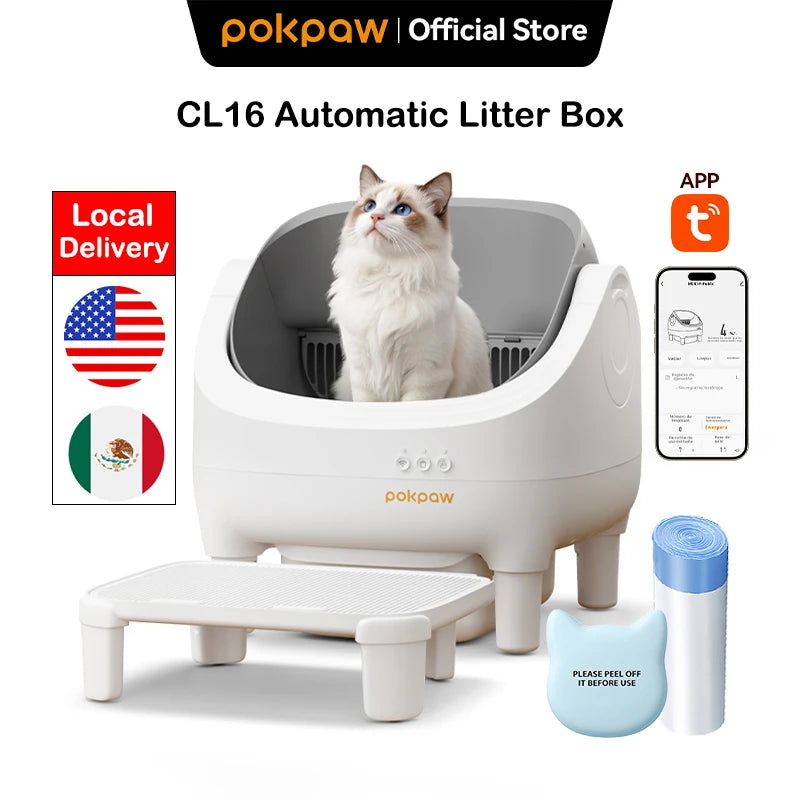 Automatic Self-Cleaning Litter Box for Cats - 76L Large Smart Cat Toilet Open Sandbox for Pet Supplies