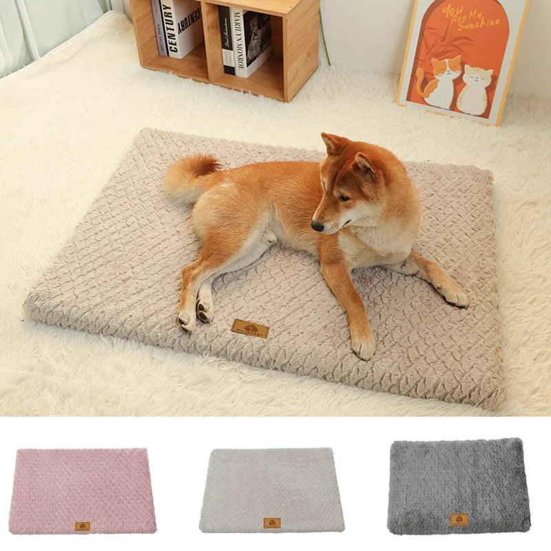 Foam Orthopedic Dog Bed – Waterproof Pet Crate Mat with Removable Washable Faux Fur Cover and Anti-Slip Bottom