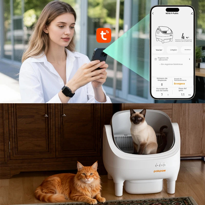 Automatic Self-Cleaning Litter Box for Cats - 76L Large Smart Cat Toilet Open Sandbox for Pet Supplies