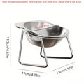 Tilted Stainless Steel Cat Bowl with Elevated Metal Stand - Ergonomic Food and Water Dish for Cats, Kittens, and Puppies